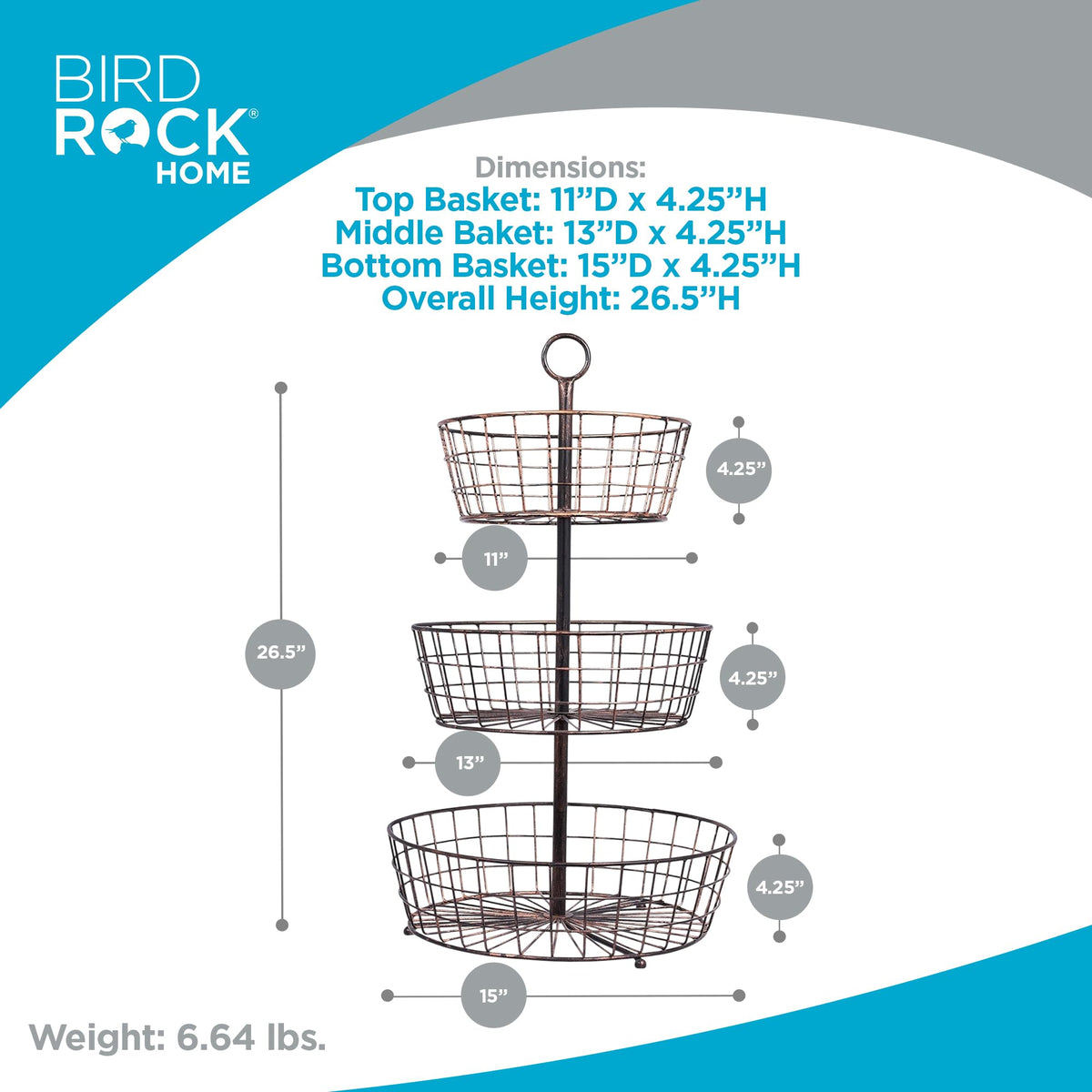 3 Tier Wire Fruit Basket U58877