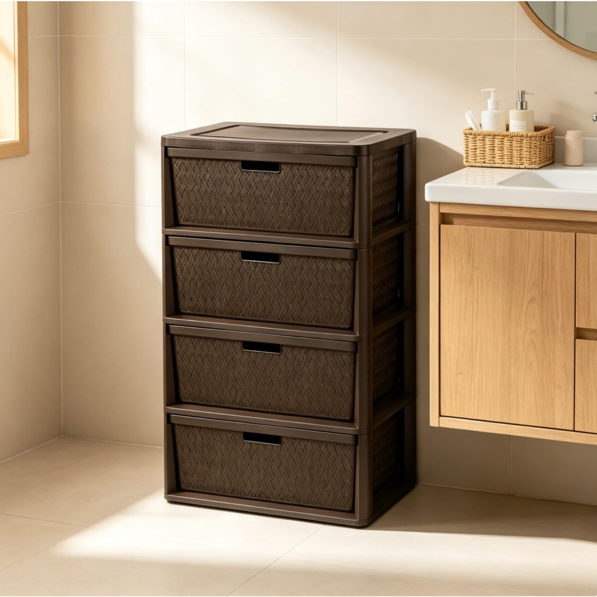 Brown Plastic Storage Organizer Tower B2312
