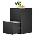Black Two Drawer Wood File Cabinet L451