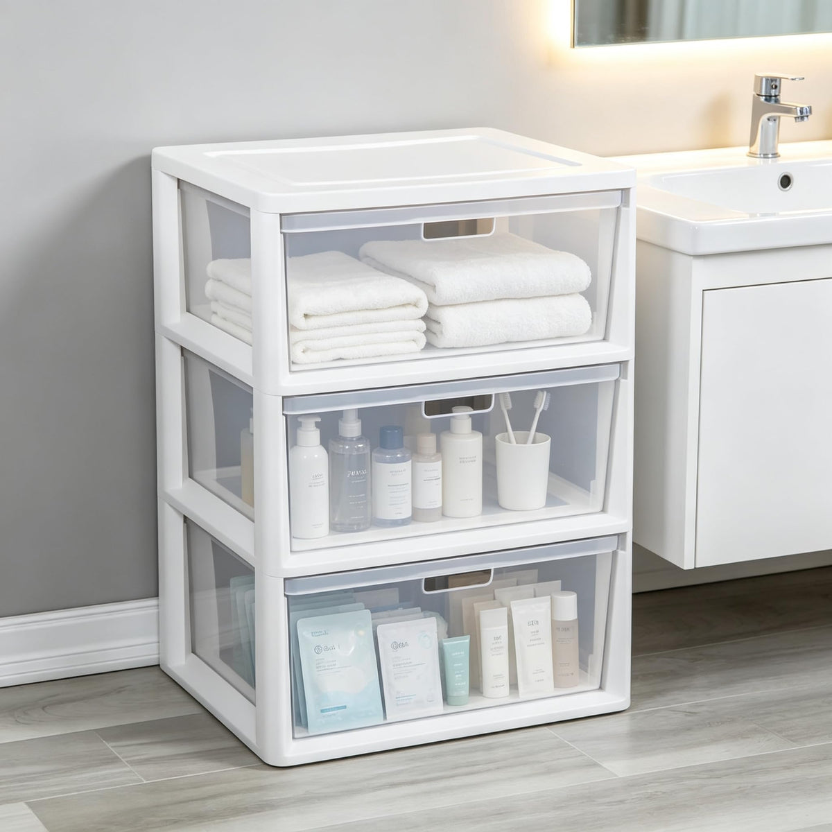 White 3 Drawer Plastic Storage Unit O511785