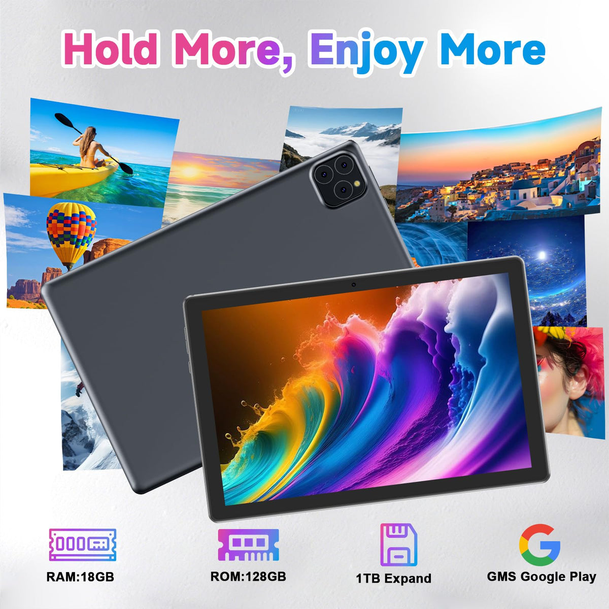 Android 15 10 Inch 18GB RAM 128GB ROM Tablet with Keyboard Case Mouse Stylus R591649
