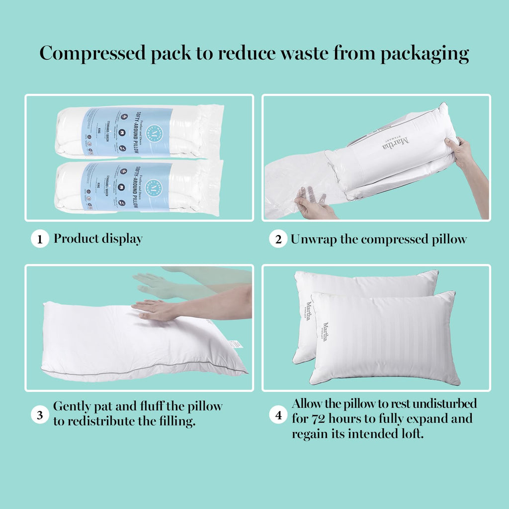 King Size Set of 2 Bed Pillows J396