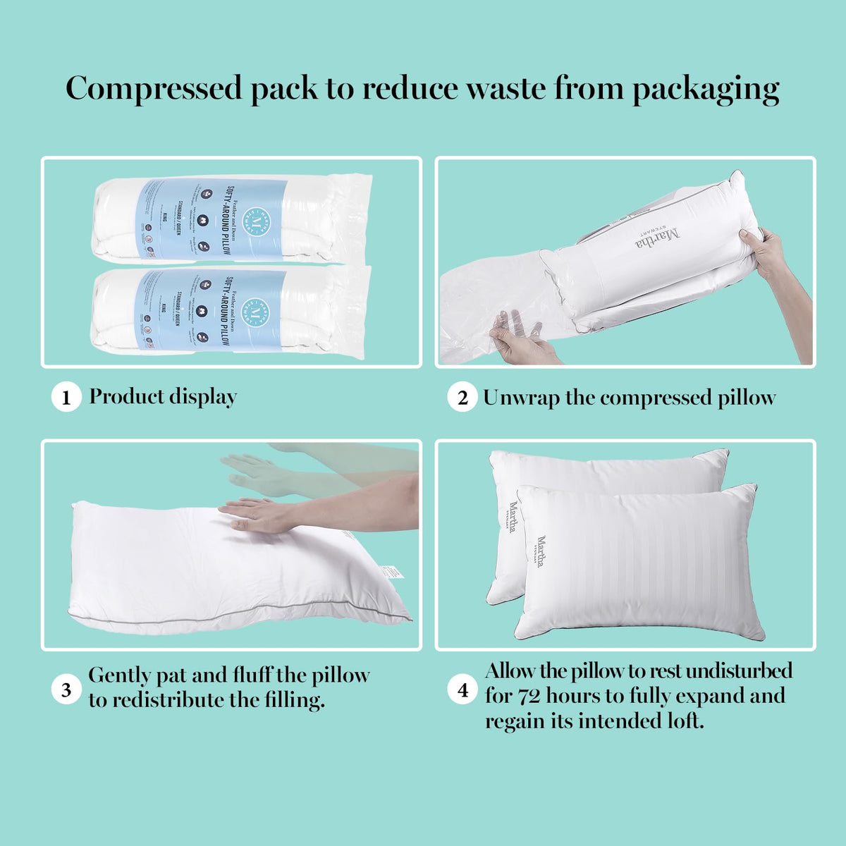 King Size Set of 2 Bed Pillows J396