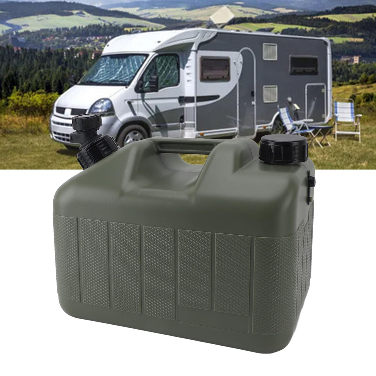10L Green Camping Water Container with Faucet Y6443