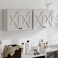 White Wall Mounted Laundry Room Cabinets I931