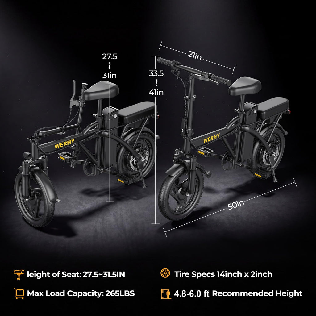 Electric Bike for Adults 750W Peak Motor 20 MPH Folding Ebike 14" Z416