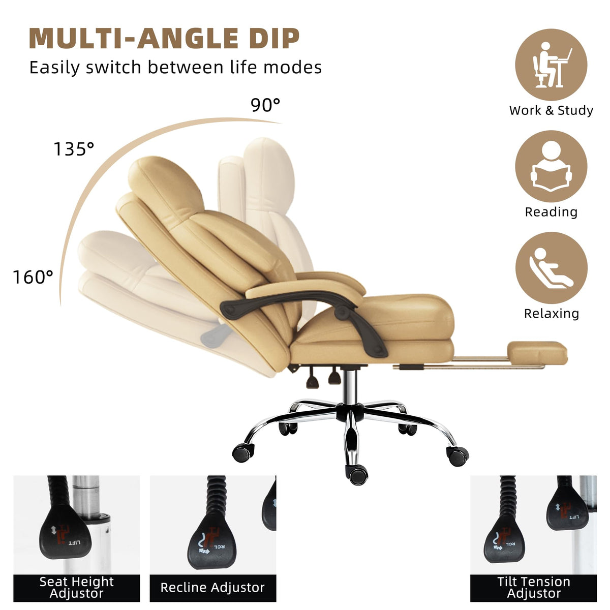 High Back Computer Chair with Soft Cushion K323