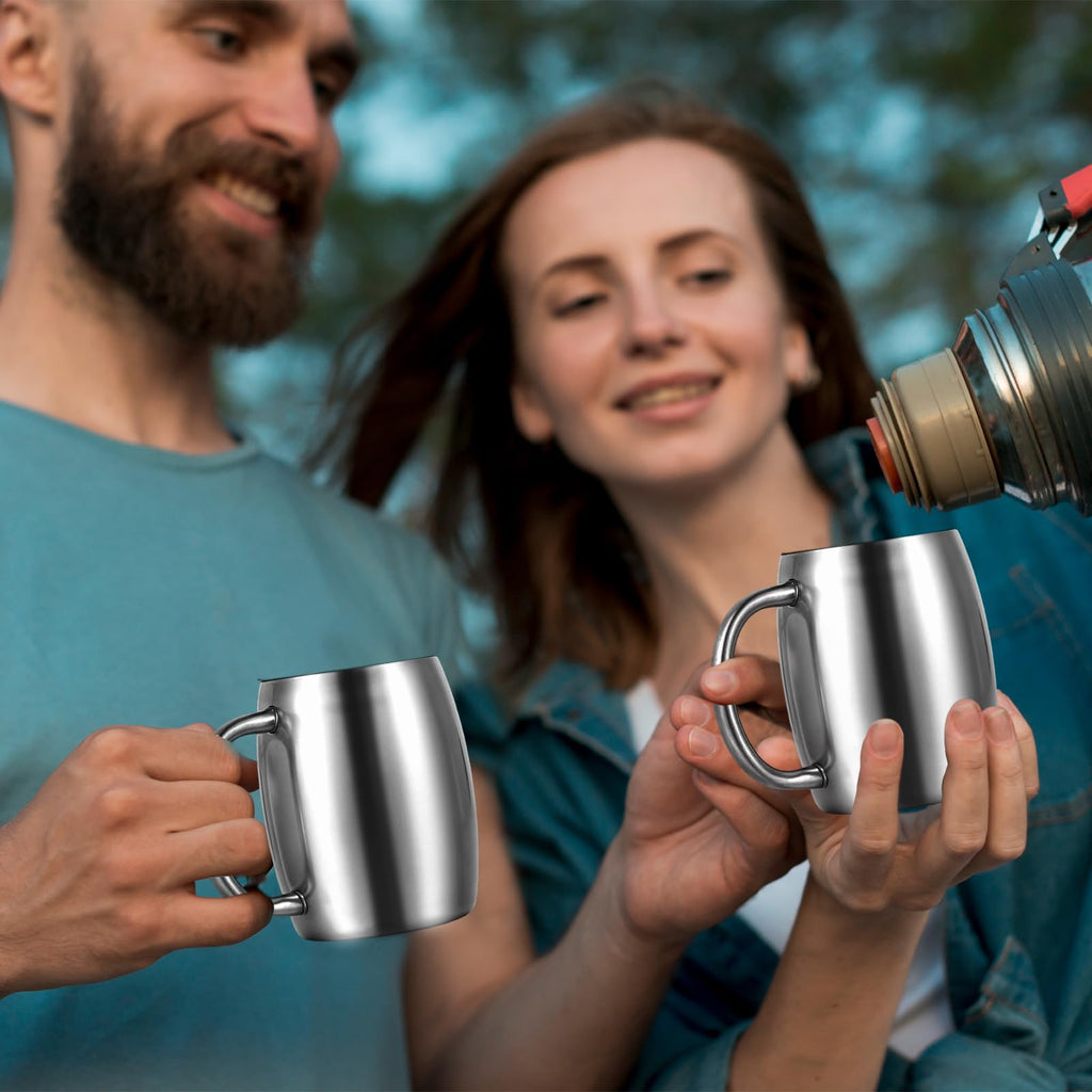 3 Pack 14 oz Insulated Stainless Steel Coffee Mug with Lid and Handle P746