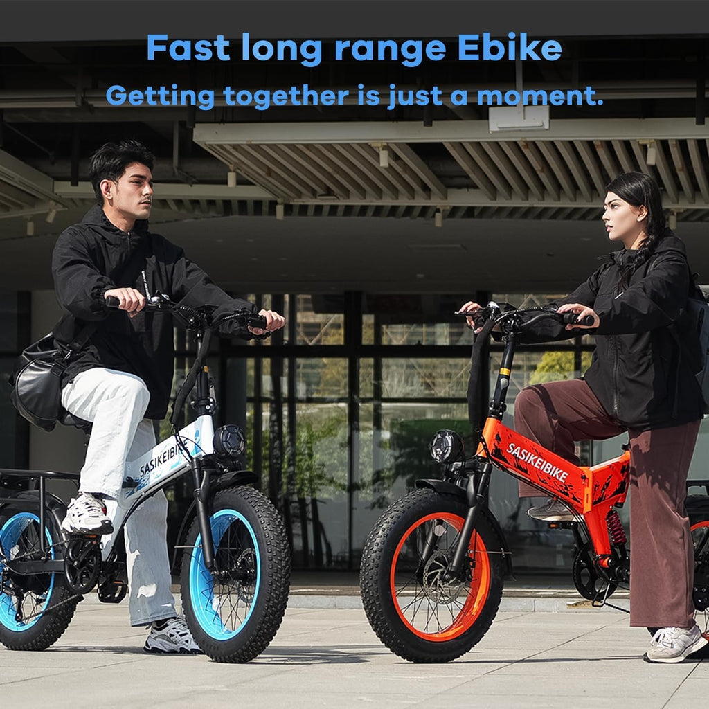 1500W Folding Electric Bike with 52V 20AH Removable Battery, 20" x4.0 Fat Tire V262