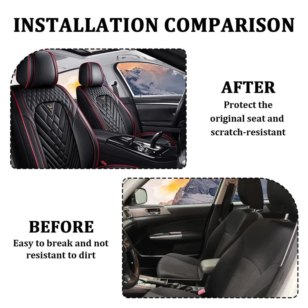Waterproof Nappa Leather Full Set Car Seat Covers O4417