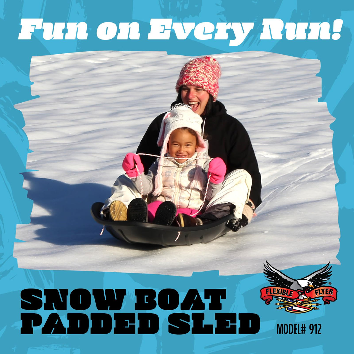 48" 2-Person Plastic Sled with Cushioned Pad S35218