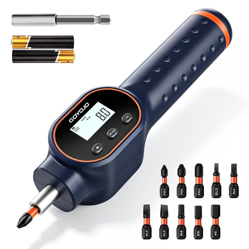 Digital Torque Screwdriver 1/4" Adjustable Set with Buzzer & Magnetic Bits H6037