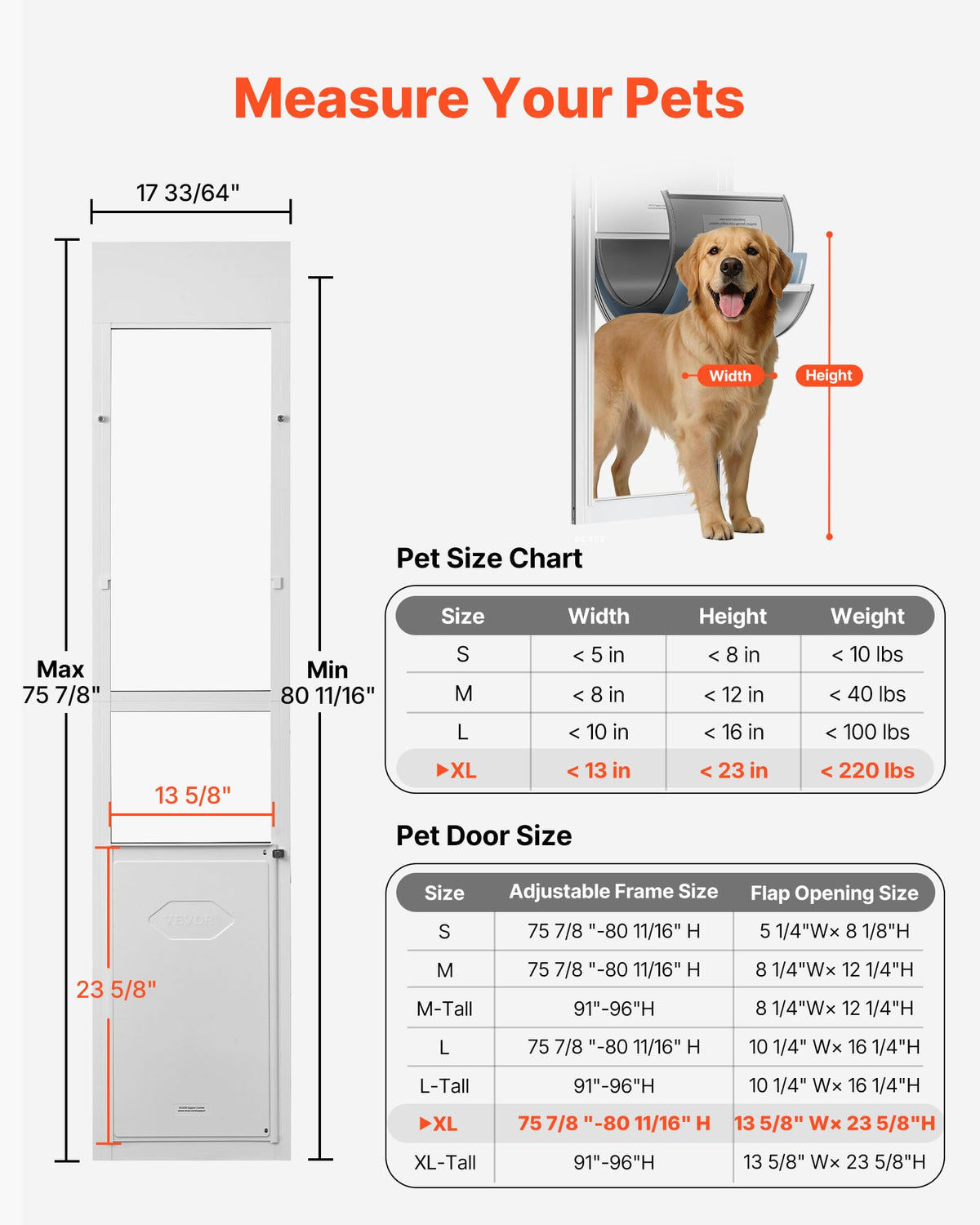 Sliding Glass Dog Door with Aluminum Alloy Frame M87732