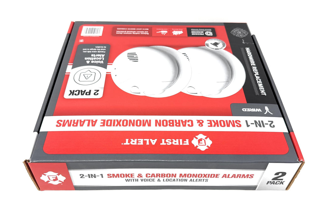 Combination Smoke & Carbon Monoxide Alarm, Hardwire Detector with Battery Backup, 2-Pack I272