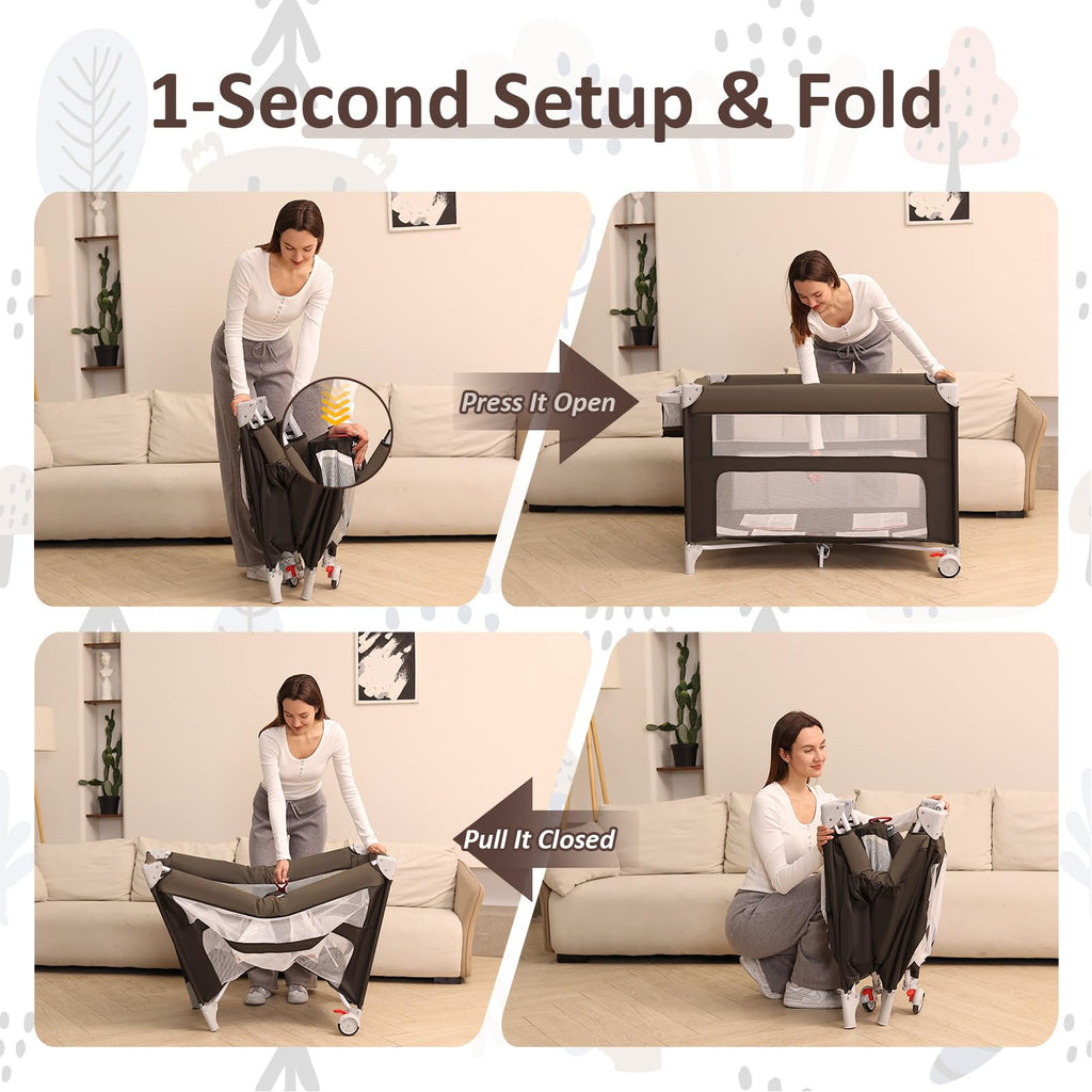 5-in-1 Baby Bassinet Bedside Sleeper M80698