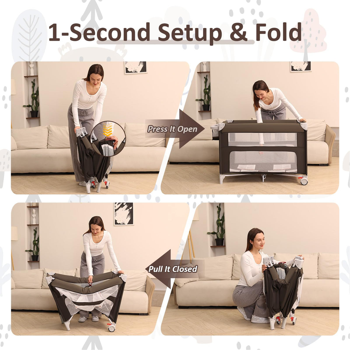5-in-1 Baby Bassinet Bedside Sleeper M80698