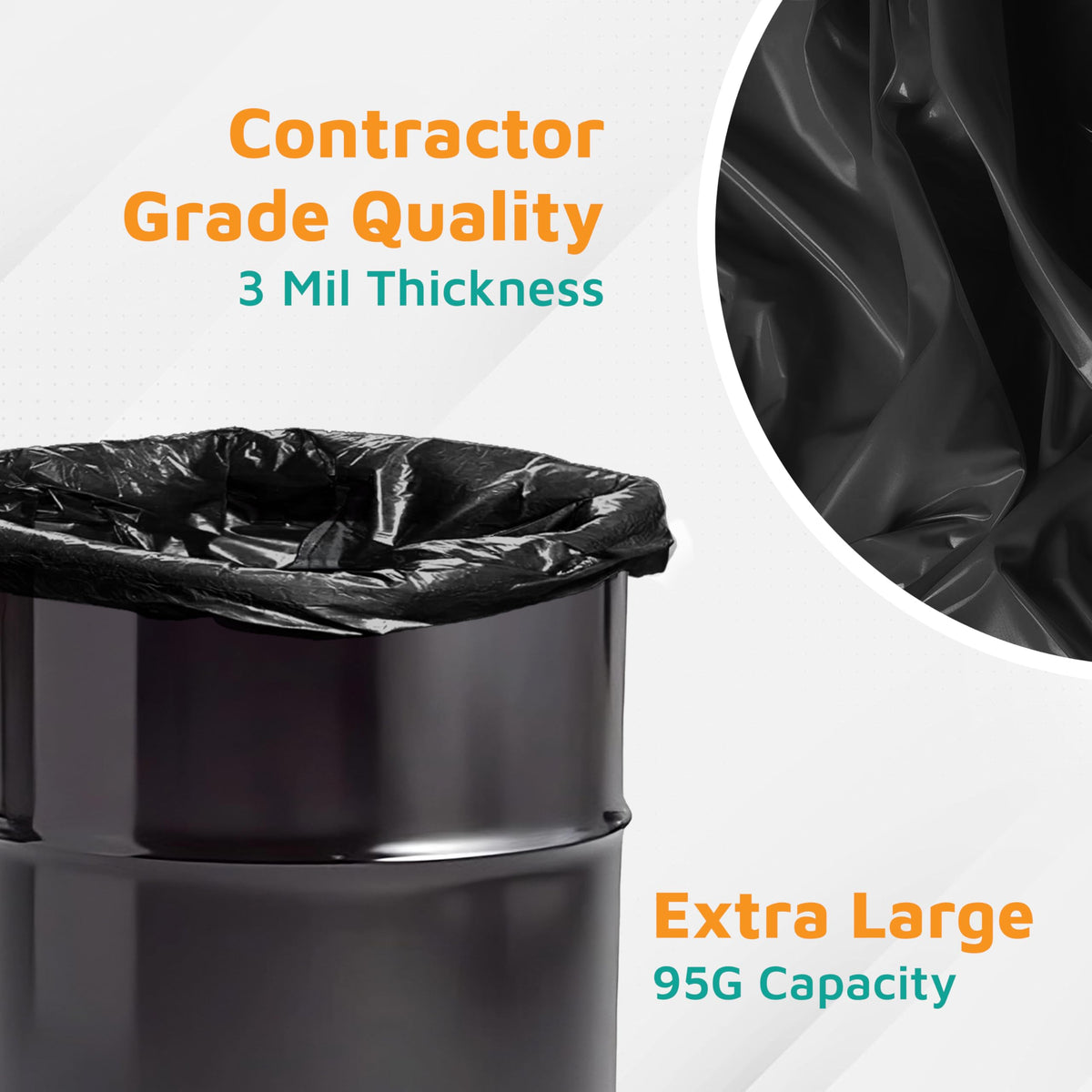 95-Gallon Black Heavy Duty Contractor Bags 10-Count T596