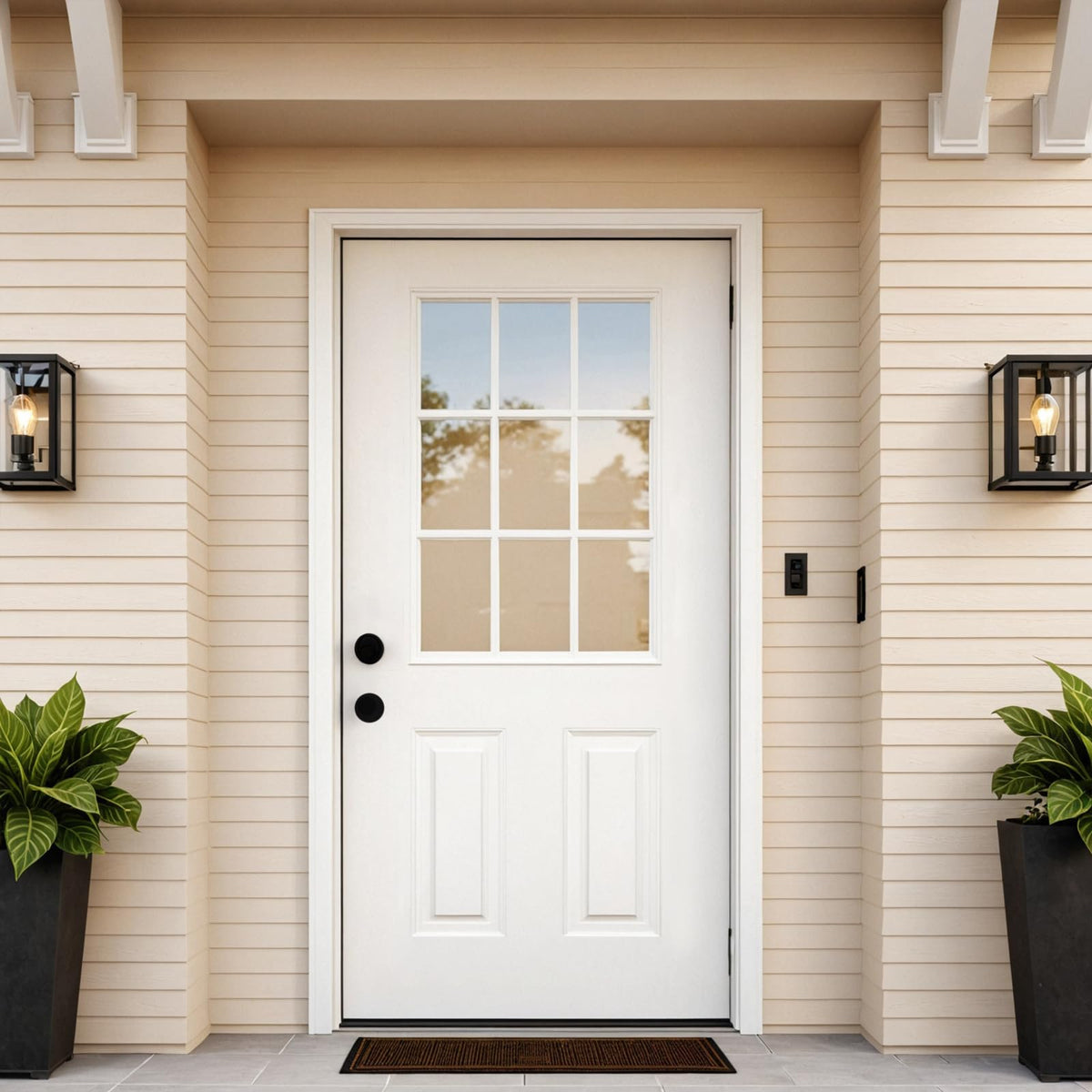 36 x 80 Fiberglass Entry Door with Vinyl Frame Low-E Glass Right Hand Inswing G72131