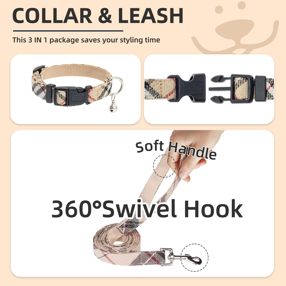Dog Harness, Collar and Leash Set S182347