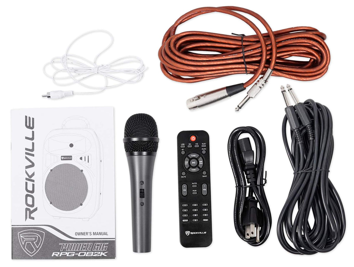 Powered PA Speaker Package with Mic Stands Cables D1974