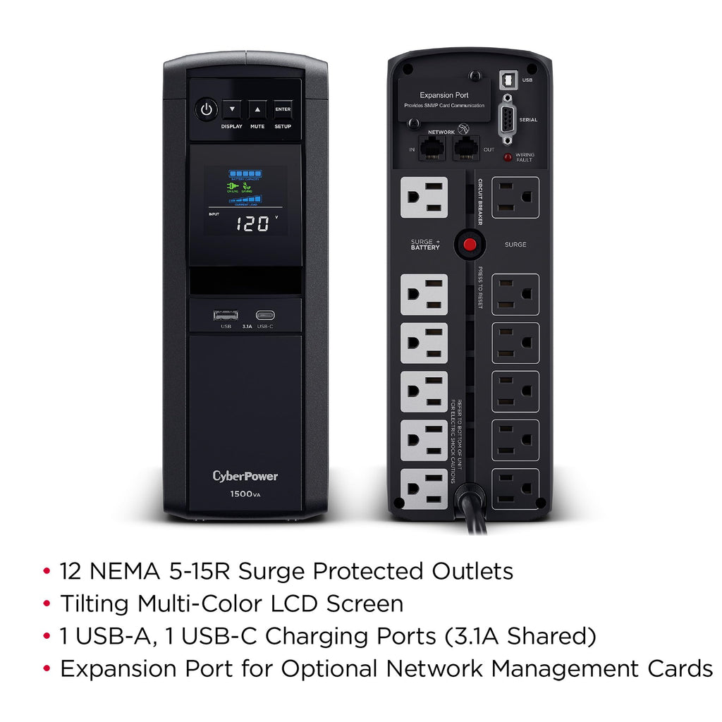 1500VA Sinewave UPS Battery Backup and Surge Protector Z51604