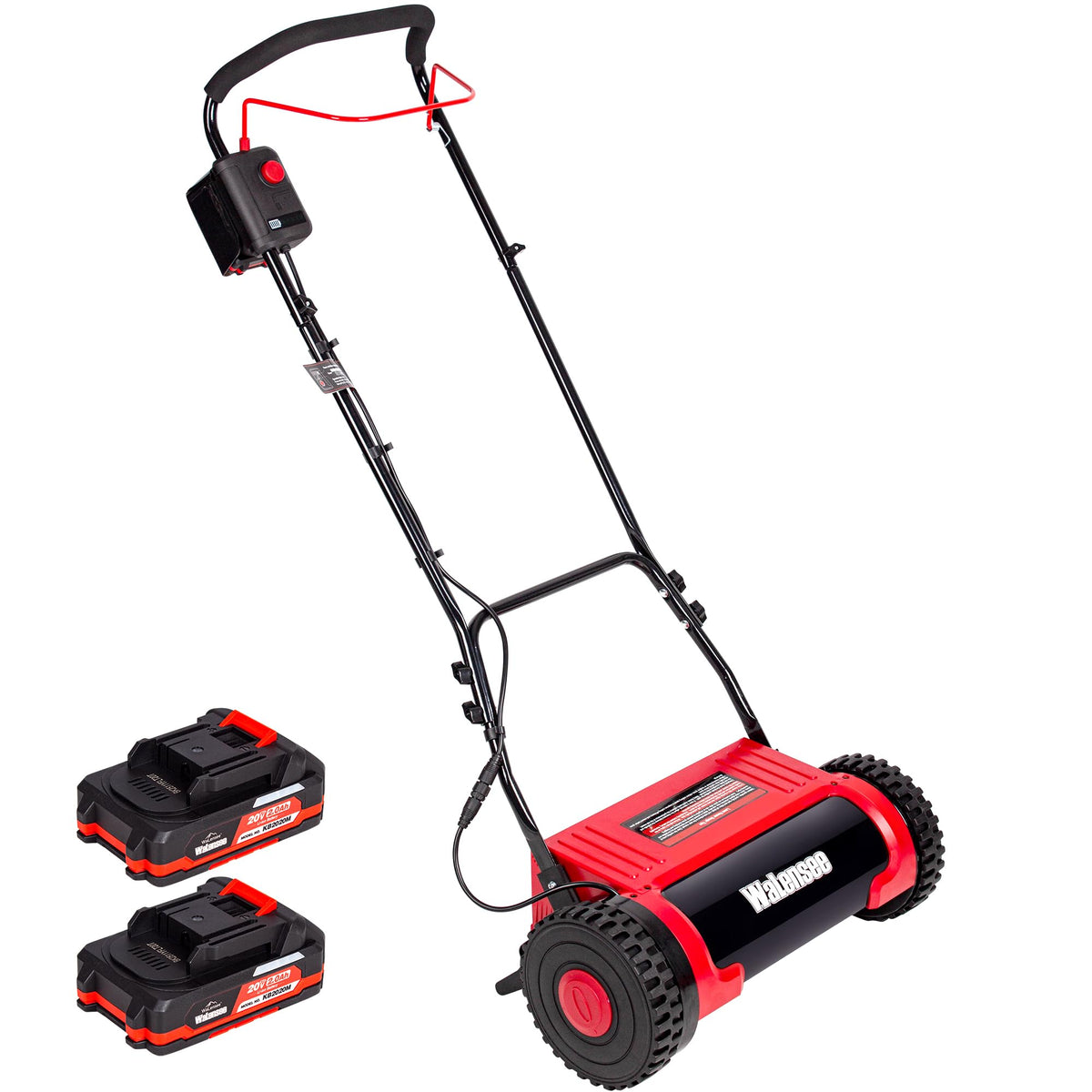 16-Inch Cordless Electric Reel Lawn Mower with 2 Batteries U9155