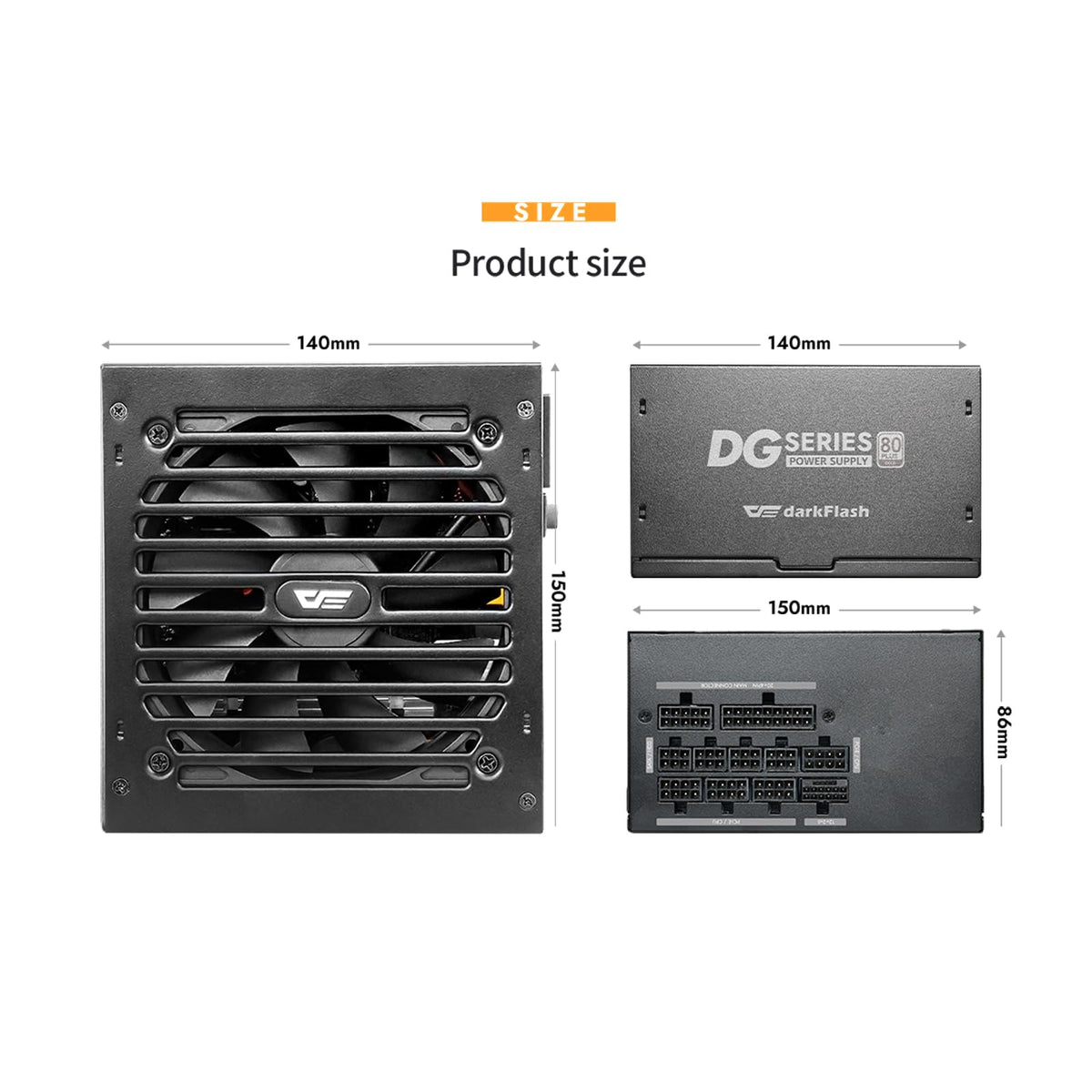 750W 80 Plus Gold ATX 3.1 PCIe 5.1 PC Power Supply, Black C22799