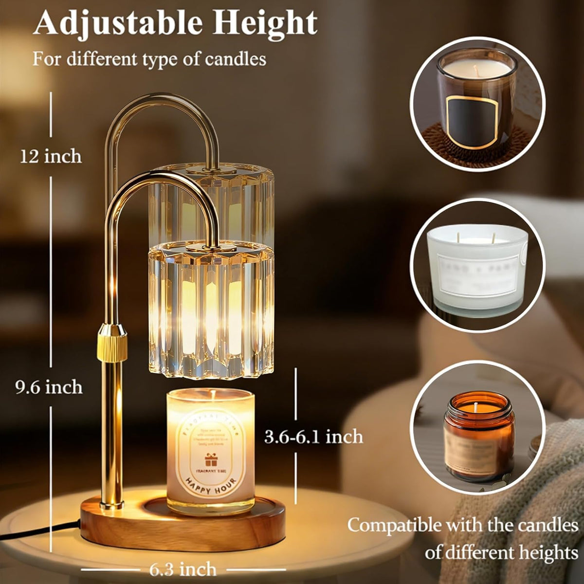 Candle Warmer Lamp with Timer and Dimmer Q77812
