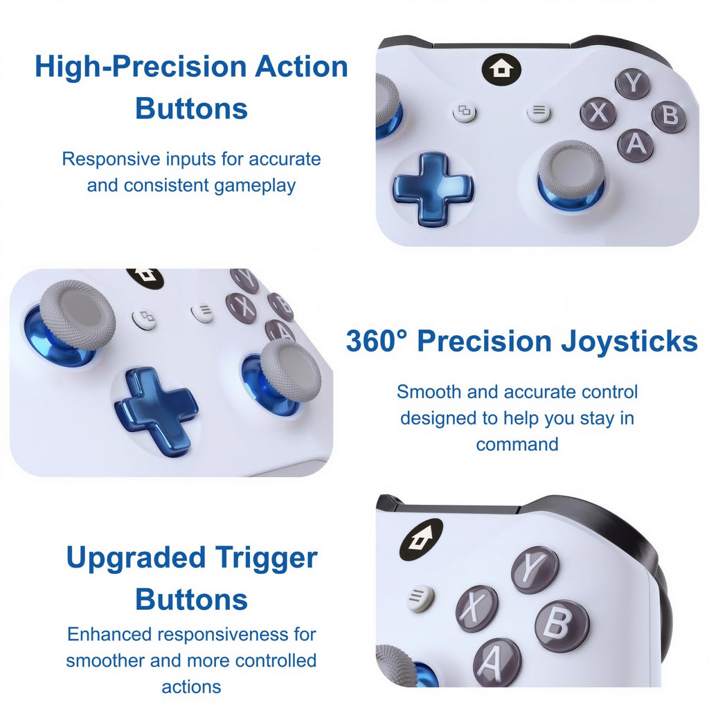 Wireless Controller for Xbox and PC with 1400mAh Battery, White H1114