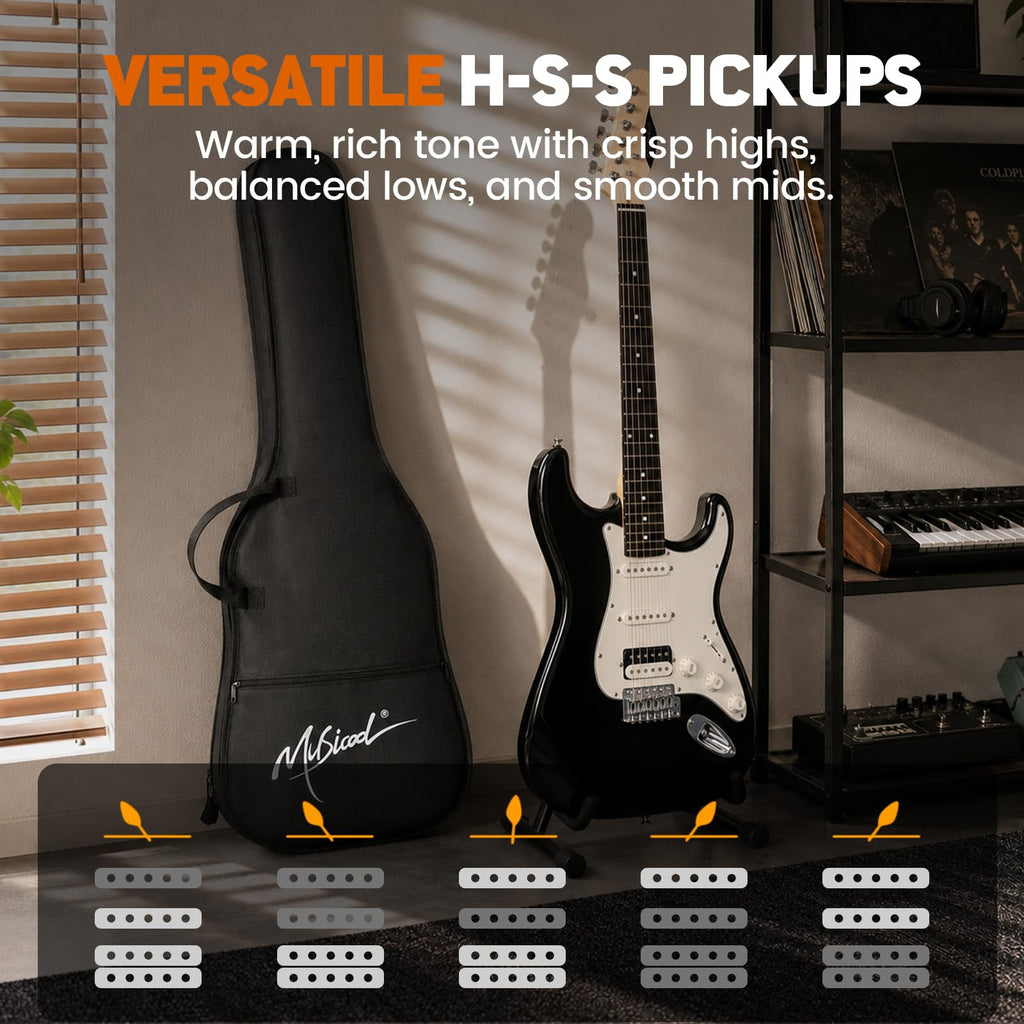 39" Beginner Electric Guitar Starter Kit with Amp Black I57090