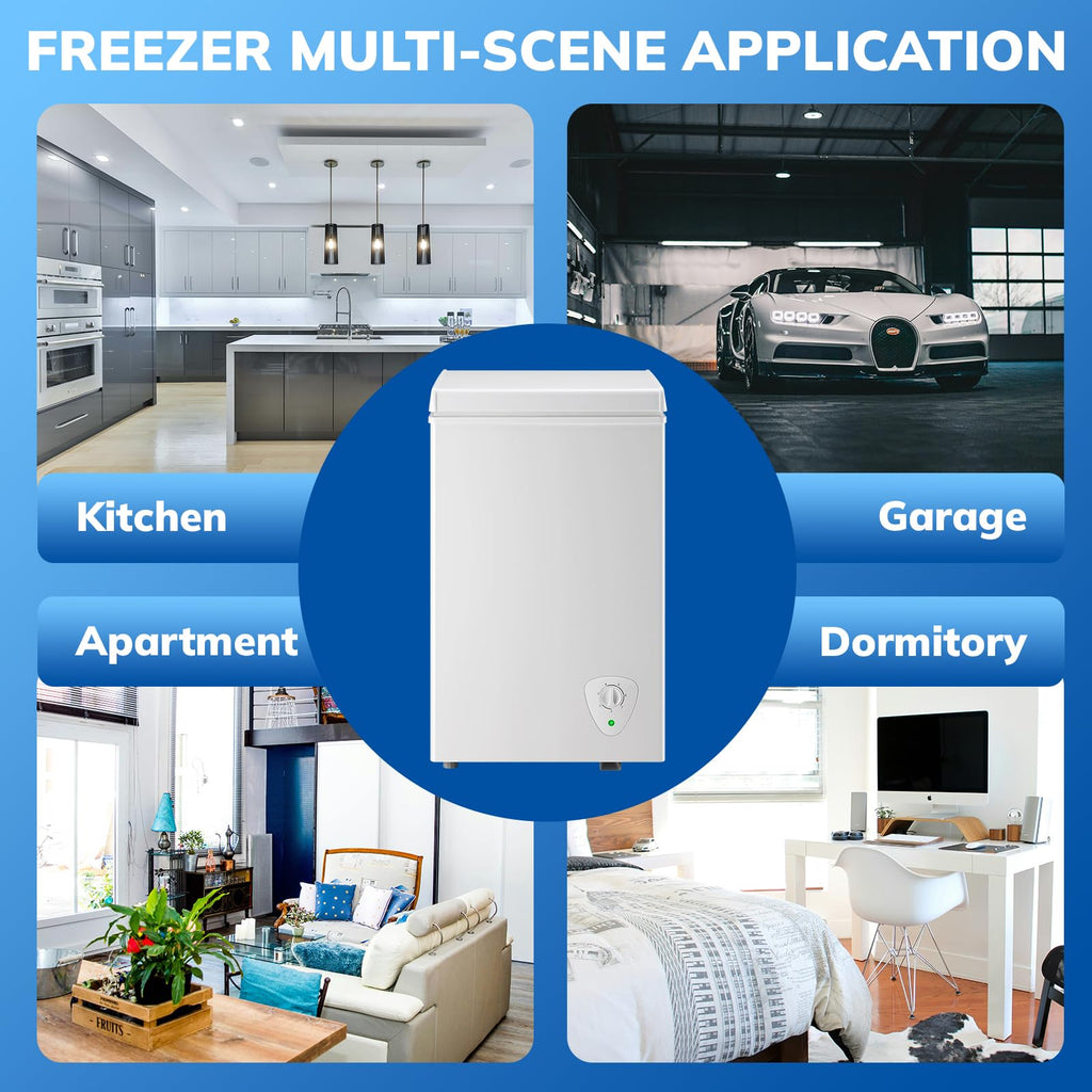 White 2.2 Cu Ft Chest Freezer with Storage Baskets D28997