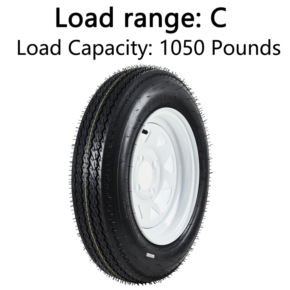 2-Pack Trailer Tires on Rims 5.30-12 4 Lug White Wheels C757