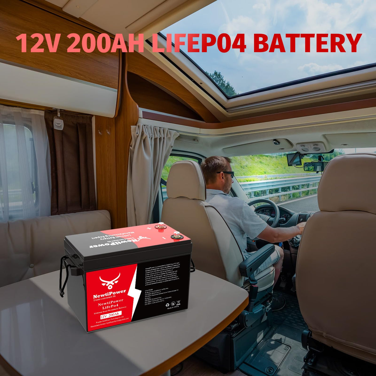 12V 200Ah Lithium LiFePO4 Battery with 150A BMS A305274