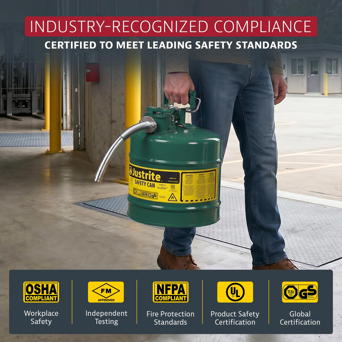 Green Galvanized Steel Safety Can Q156940