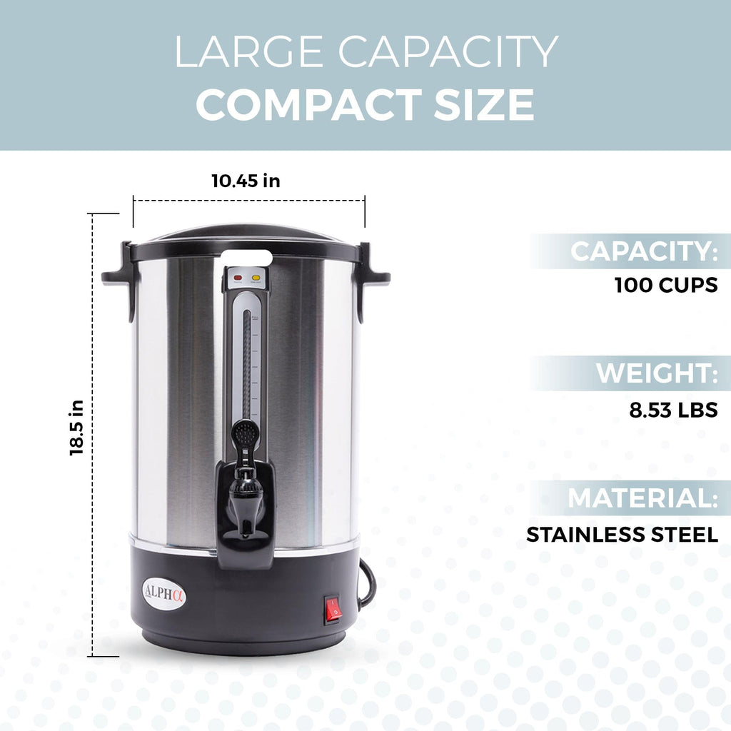 100 Cups Stainless Steel Electric Coffee Urn O10074