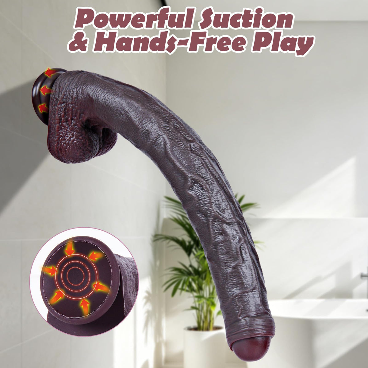 Black Realistic Dildo with Suction Cup X504060
