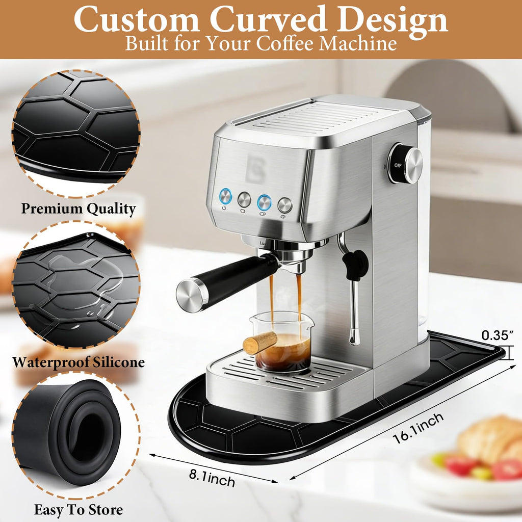 Silicone Coffee Mat 16.1"x8.1" Black B8515