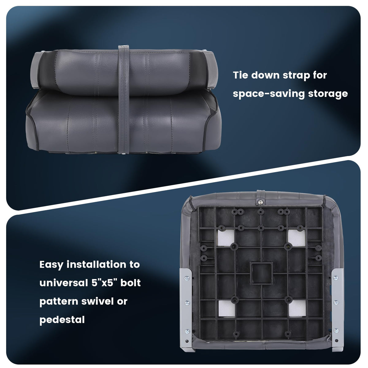 2 Pack Low Back Folding Boat Seats Q6383