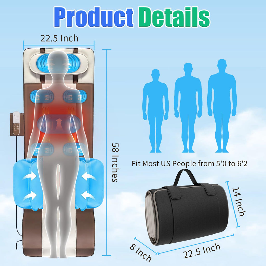 Full Body Massage Mat with Heat J865