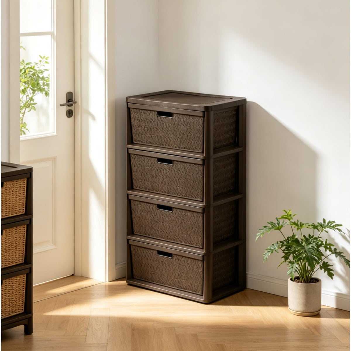 Brown Plastic Storage Organizer Tower B2312