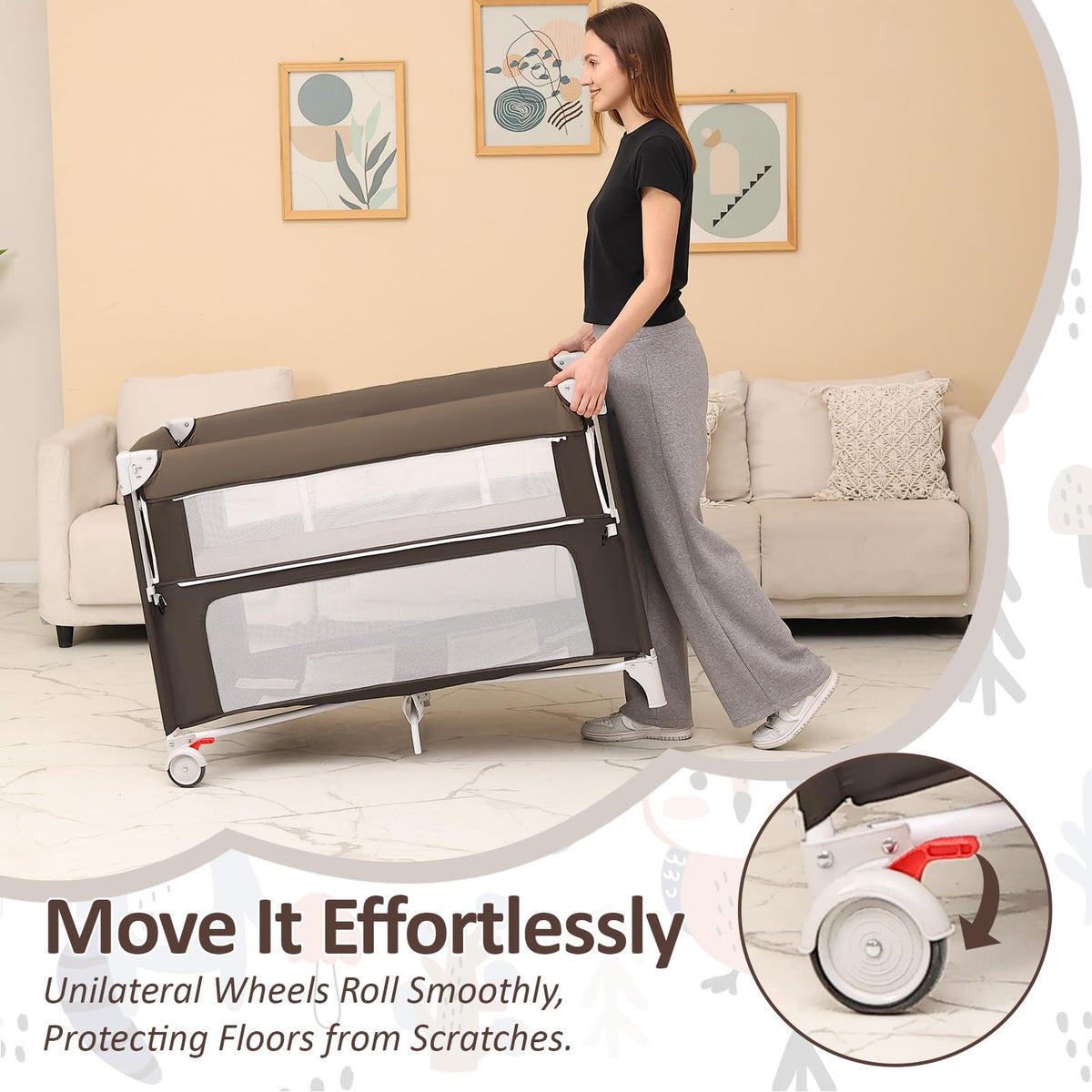 5-in-1 Baby Bassinet Bedside Sleeper M80698
