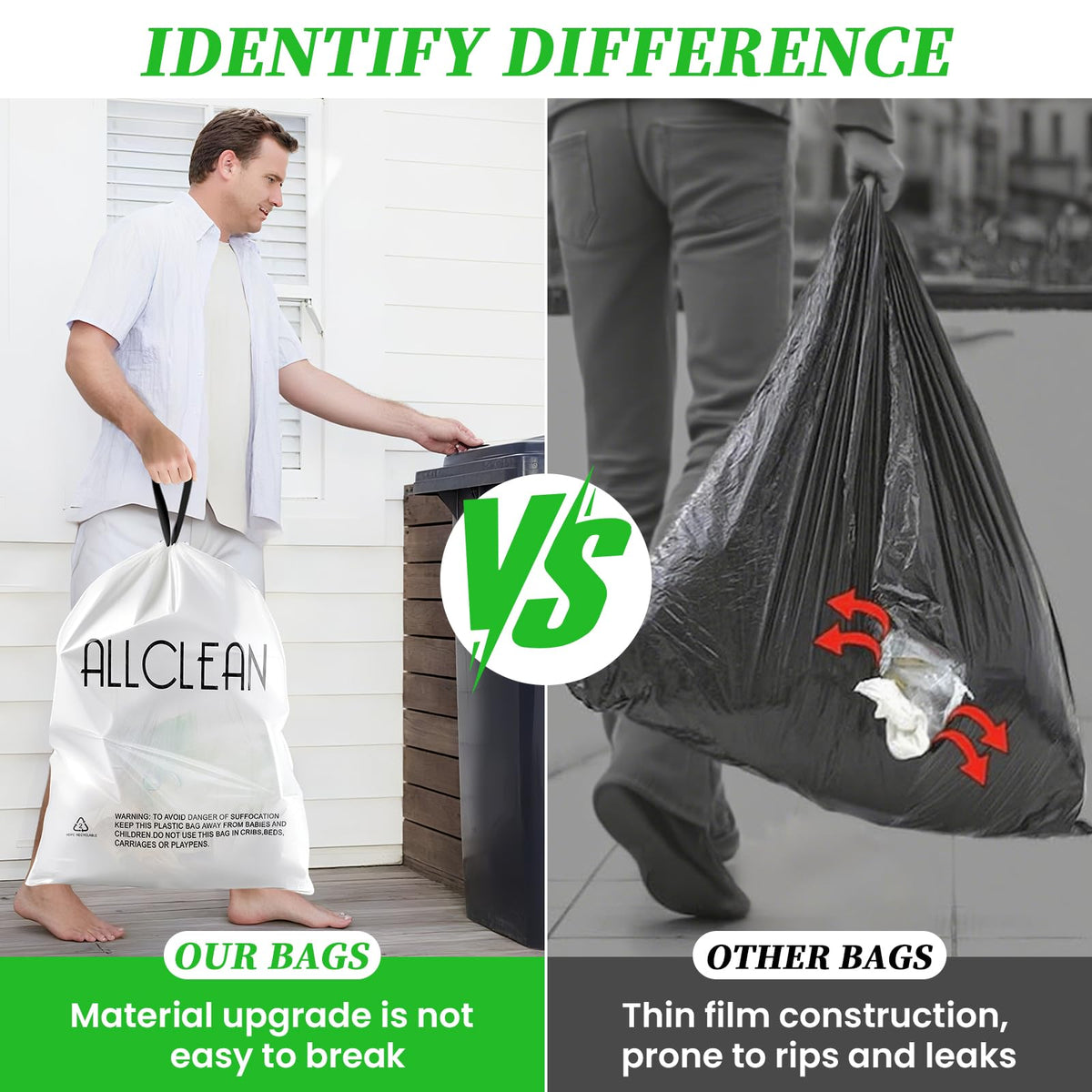 15 Gallon Drawstring Tall Kitchen Trash Bags S465