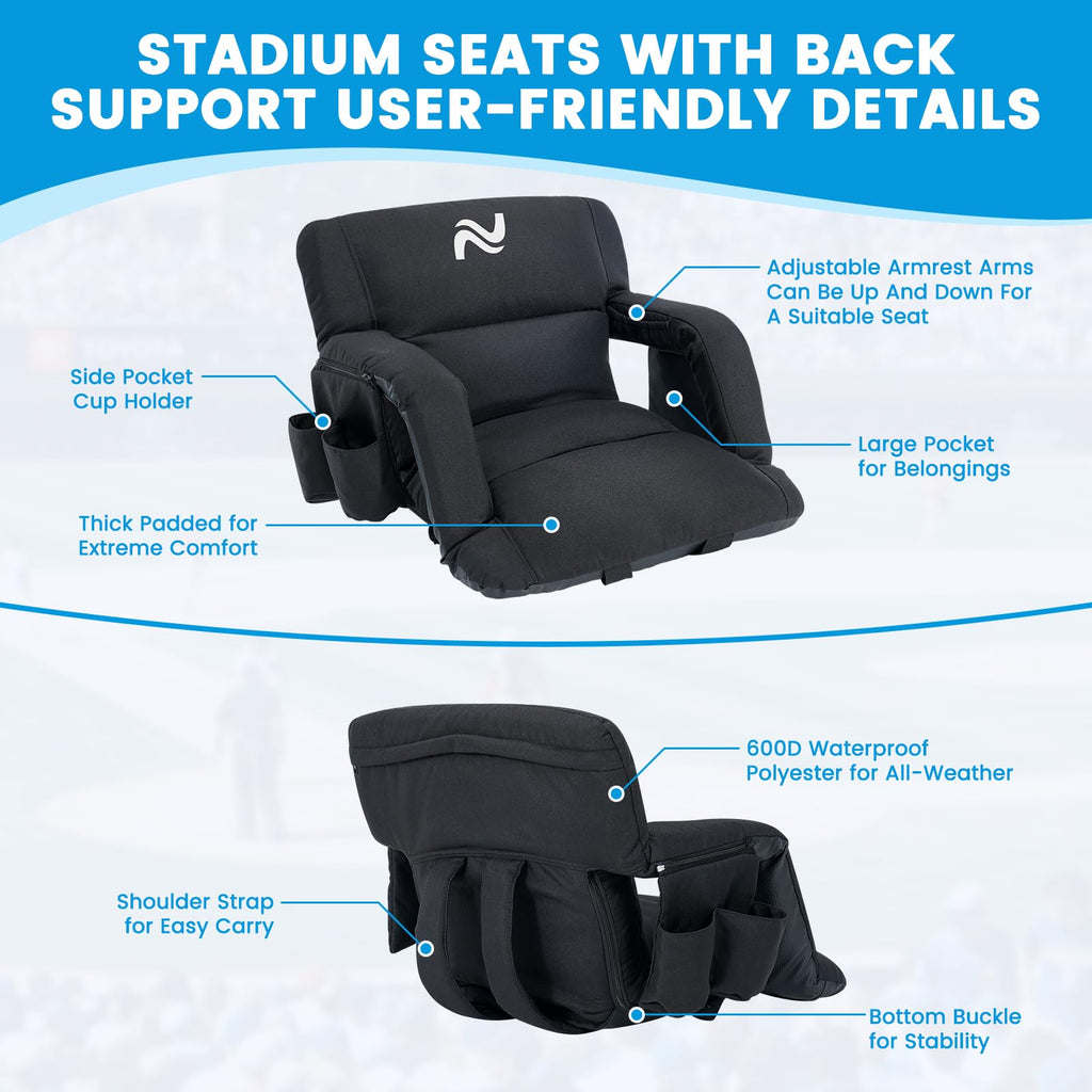 4.7" Extra Thick Stadium Seats for Bleachers with Back Support Z54914