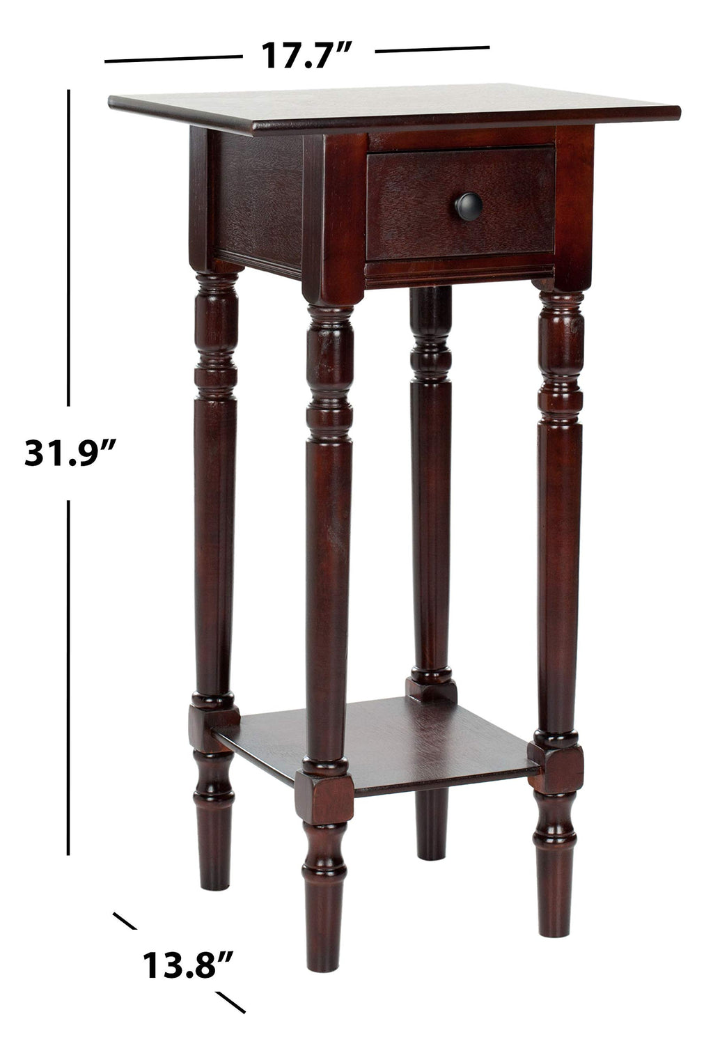 Dark Cherry Wood Side Table N725050