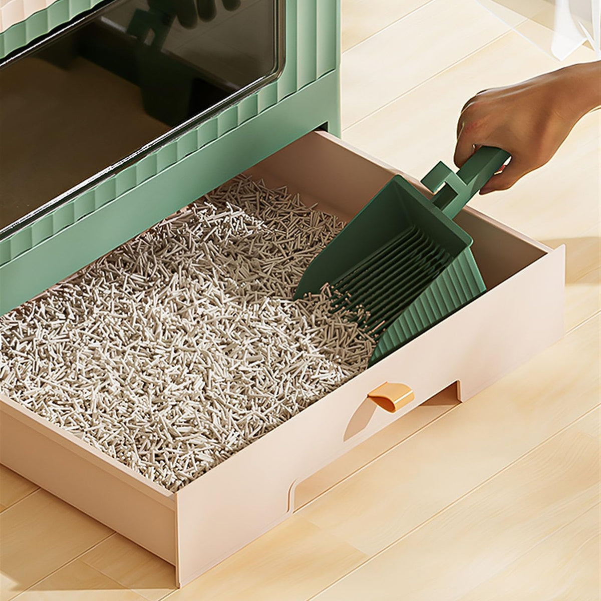 Foldable Cat Litter Box with Lid R179322