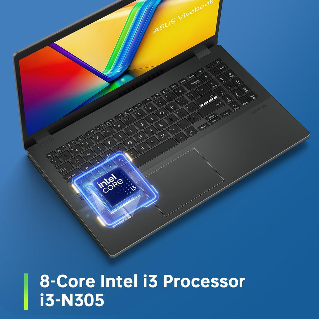 15.6" FHD Laptop Intel i3 8GB RAM 128GB Storage Windows 11 Black W931