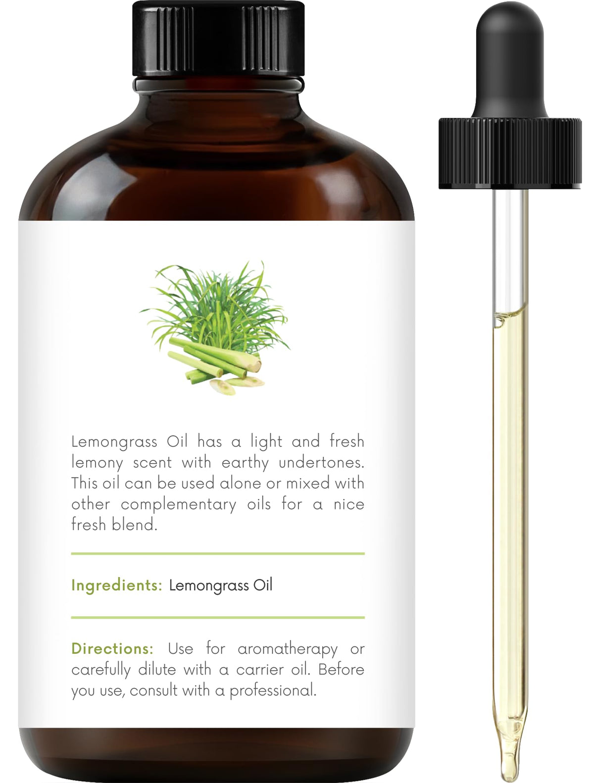 Lemongrass Peppermint Eucalyptus Lavender Essential Oil Set 4 Fl. Oz J93644