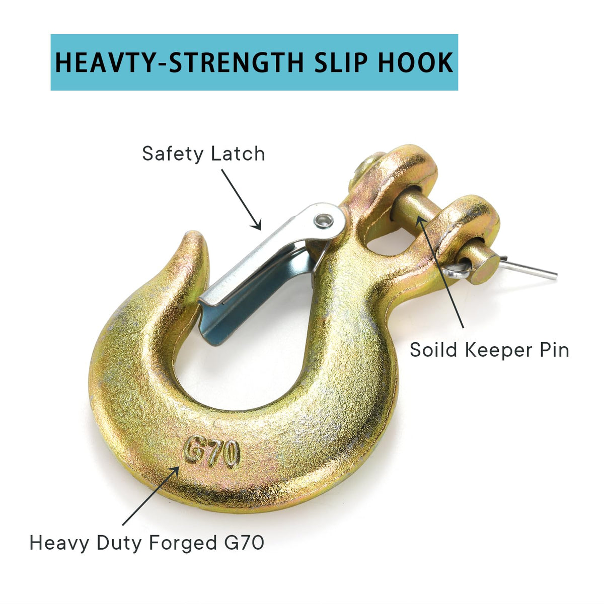 5/16 Inch Forged Steel Clevis Slip Hook with Latch, 14000 Lb Capacity V167948