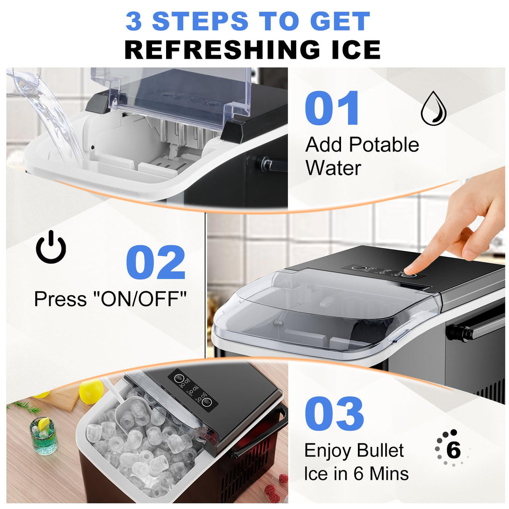 Portable Countertop Ice Maker Machine with Handle Q4889