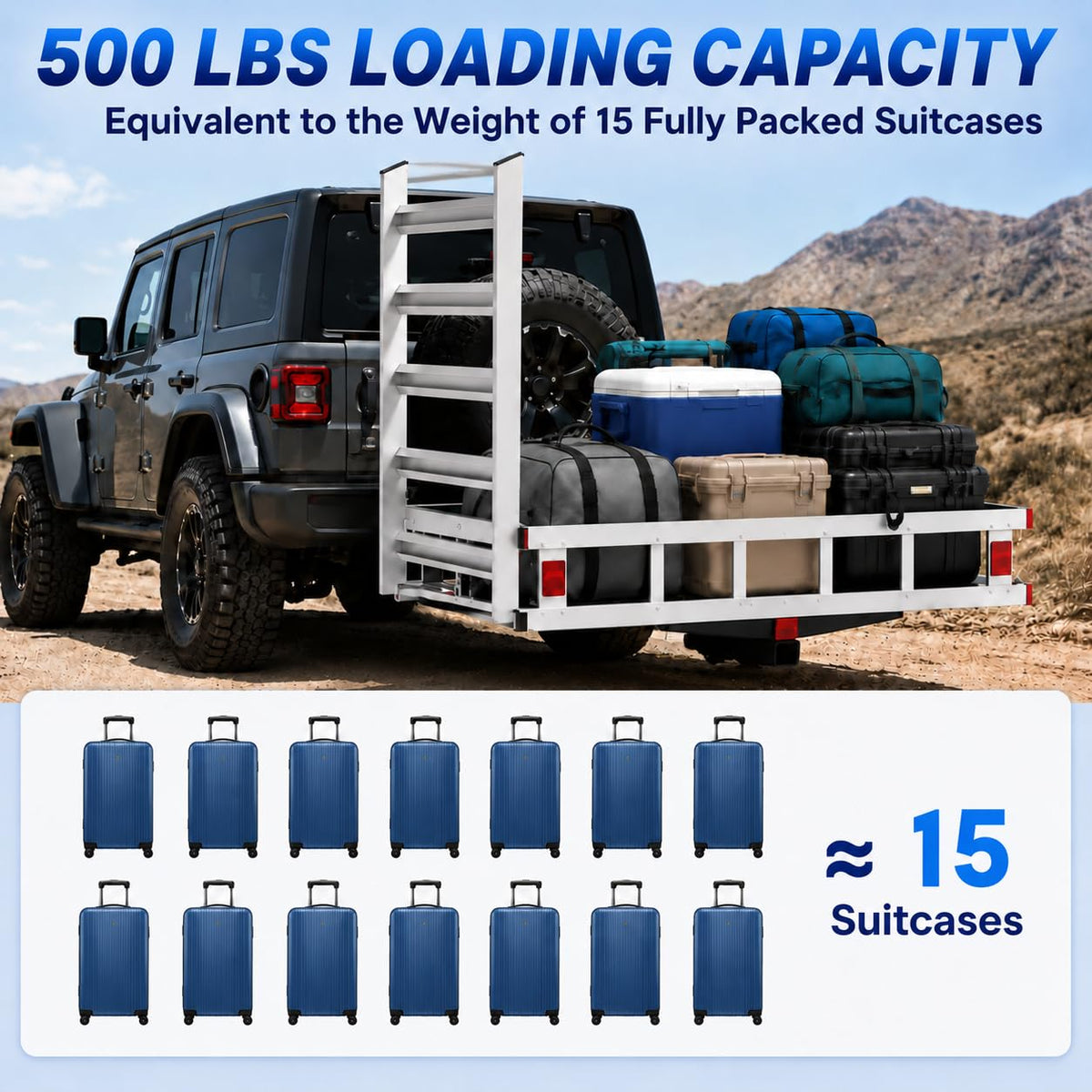 Aluminum Hitch Cargo Carrier with Ramp R123696